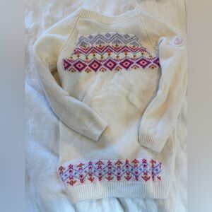 Moncler Cream Dress with Pink and Purple Accents Size 3 Little Girls